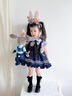 G.DUCKKIDS童裝洛麗塔公主裙女童連衣裙夏季朱迪兒童裙子兔子警官生日蓬蓬裙 朱迪裙子+裙撐 110 尺碼4~5歲【100-110cm】 曬單實拍圖