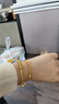 中國黃金（CHINA GOLD）小方糖黃金手鏈女士足金手串轉(zhuǎn)運珠首飾七夕情人節(jié)禮物送女友老婆 【今/次日達】小方糖手串約2.2g【玫瑰禮盒】 曬單實拍圖