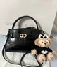 CHARLES&KEITH鱷魚紋凱莉包手提斜挎婚包包女包生日禮物七夕禮物CK2-50270880-1 Black黑色 S 曬單實拍圖