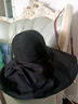 樸盺防曬帽女夏季遮陽(yáng)帽防紫外線(xiàn)黑膠超大帽檐18cm漁夫帽遮臉太陽(yáng)帽 黑色 均碼 曬單實(shí)拍圖