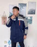 八仟流反光條工作服棉服冬季可拆卸加棉防寒服汽修工廠(chǎng)車(chē)間勞保工裝棉襖 【ZJ-WDMF-棉服】藏藍灰肩 175/XL 130-155斤 曬單實(shí)拍圖