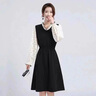 AIGOUGRT連衣裙女秋季新款女裝時(shí)尚V領(lǐng)長(cháng)袖寬松顯瘦氣質(zhì)收腰小黑裙子秋天 圖片色 L 建議100-120斤 曬單實(shí)拍圖
