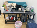 譽享之家茶臺茶桌燒水壺一體茶幾辦公室中式茶桌客廳家用全自動泡茶一體桌 灰色桌面+黑架+不銹鋼底部上水 100x50x60+四件套 曬單實拍圖