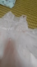 A 21 FUNB女童晚禮服高端小主持人花童兒童服裝婚紗鋼琴演出服女孩連衣裙子 粉色短款 120 曬單實(shí)拍圖