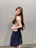 棉致韓版短袖t恤女夏季新款修身顯瘦辣妹套裝女學(xué)生純欲風(fēng)穿搭一整套 上衣+半身裙【兩件套】 L 110-125斤 曬單實拍圖