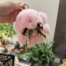 【可愛小棕熊】真獺兔毛包包掛件毛絨玩偶公仔汽車鑰匙扣生日禮物 粉色 曬單實拍圖