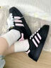 阿迪達斯 （adidas）定制球鞋禮袋蕾絲浪漫時尚百搭低幫板鞋男女款黑粉七夕情人節(jié)禮物 黑粉(精品禮袋款) 40 曬單實拍圖
