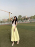 小野七天黃色花苞半身裙女2025夏季薄款高腰顯瘦設(shè)計(jì)感冰絲燈籠裙魚尾裙 黃色花苞裙 L （80-110斤） 曬單實(shí)拍圖