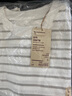 無(wú)印良品（MUJI）女式 條紋 圓領(lǐng)短袖T恤 上衣打底衫女款內(nèi)搭女裝女士 淺灰色條紋 L (165/88A) 曬單實(shí)拍圖
