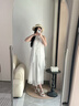 ZHR涼鞋女夏季時(shí)尚軟厚底增高女鞋簡(jiǎn)約一字帶沙灘鞋子女M607米色  37 曬單實(shí)拍圖