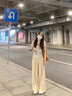 DGOV慵懶風(fēng)休閑套裝女兩件套2025年新款寬松顯瘦韓版時(shí)尚短袖闊腿褲女 淺灰上衣+卡其長(cháng)褲棉質(zhì)兩件套 M 【建議80-99斤】 曬單實(shí)拍圖