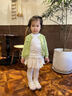 波步嬰兒針織衫開(kāi)衫秋裝女寶寶外套洋氣嬰幼兒毛衣春秋款女童毛線衣服 【綠色】6608 90 曬單實(shí)拍圖