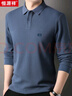 恒源祥100%純棉長(cháng)袖T恤男士翻領(lǐng)Polo休閑百搭上衣HJ155 中蘭 180/96A  曬單實(shí)拍圖