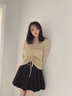 魅姿茉百褶裙女夏季2025新款純色高腰顯瘦防走光半身裙a字 黑色 L 曬單實(shí)拍圖