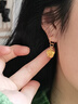 中國黃金（CHINA GOLD）玫瑰花黃金耳釘女花朵足金耳環(huán)耳墜節(jié)日情人節(jié)禮物送女友老婆媽媽 玫瑰花耳環(huán) 約0.94g【品牌禮盒】 曬單實拍圖
