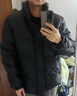 森馬（Semir）梅花系列羽絨服男PU仿皮衣冬情侶外套厚款 黑色(灰鴨絨)90001 XL 曬單實(shí)拍圖