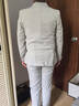 羅蒙兒童西裝套裝花童鋼琴演出服主持人禮服男孩周歲生日西服 米白160 曬單實(shí)拍圖