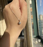 曼迪諾鉑金四六爪培育鉆石項(xiàng)鏈人工人造鉆石吊墜生日送女友七夕禮物 銀鑲試戴款 曬單實(shí)拍圖