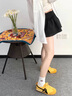 迪芙斯女鞋德訓(xùn)鞋女2025年新款夏季舒適百搭板鞋小白鞋運(yùn)動(dòng)透氣休閑輕便 黃色 37 曬單實(shí)拍圖