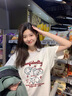 紅妝聚美波斯貓印花短袖女純棉t恤女士夏季衣服新款潮流白t恤黑色t恤半袖 純棉短袖t桖【白-波斯貓】 L （參考110-120斤） 曬單實拍圖
