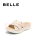 百麗（Belle）厚底休閑拖鞋女商場(chǎng)同款柔軟居家拖鞋A9T1DBT4 米白 37 (235mm) 曬單實(shí)拍圖