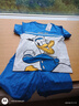 迪士尼（DISNEY）男童針織短袖睡衣套裝兒中大童家居服空調(diào)服25夏DB422BE01藍(lán)140 曬單實(shí)拍圖