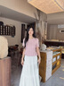 香影粉色減齡t恤女正肩2025夏季新款顯瘦棉質(zhì)甜美風(fēng)圓領(lǐng)短袖上衣 粉紅 M 160/84A/95-110斤 曬單實(shí)拍圖