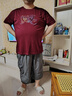 老爺車(chē)大碼男t恤短袖加肥加大圓領(lǐng)冰絲寬松大肚子半袖休閑胖子男裝潮胖 KLA8219酒紅 6XL【適合230-250斤】 曬單實(shí)拍圖
