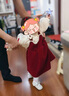 G.DUCKKIDS小黃鴨女童套裝春秋款連衣裙周歲女寶寶公主裙禮服兒童秋冬兩件套 紅色春秋套裝（花朵款?yuàn)A子） 90 尺碼1~2歲【 80-90cm】 曬單實(shí)拍圖
