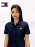 TOMMY JEANS【微彈顯瘦】25夏季女珠地棉氣質運動網球裙POLO連衣裙20302 藏青色C1G S 曬單實拍圖