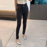 Teenie Weenie面膜褲|小熊女裝春季高腰修身牛仔褲鉛筆褲子休閑褲 黑色 M (165) 曬單實拍圖