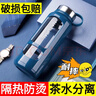 樂(lè )扣樂(lè )扣（locknlock）大容量玻璃杯耐高溫加厚防爆耐摔隔熱帶茶隔男女商務(wù)便攜提手水杯 藍色  700ml 曬單實(shí)拍圖