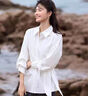 薩拉維夫 SLLAVIF品牌時(shí)尚高檔法式設計感襯衫女2025秋季新款收腰系帶顯瘦氣質(zhì)襯衣 白色-長(cháng)袖 S 曬單實(shí)拍圖