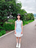 小豬彼特女童套裝夏季POLO背心網(wǎng)球服兒童涼感速干半身裙女大童訓(xùn)練運(yùn)動(dòng)服 6125藍(lán)色 170 cm 曬單實(shí)拍圖