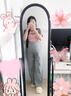優(yōu)美珍（YOUMEIZHEN）日本孕婦褲子秋款外穿2025新款不勒肚子托腹長(cháng)褲休閑闊腿褲孕婦裝 淺灰色【春秋款】 L（建議體重：110-130斤） 曬單實(shí)拍圖