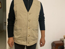 瑞質(zhì)（Acecred）秋裝爸爸馬甲男中老年人寬松純棉多口袋馬夾老人爺爺背心春秋坎肩 卡其色 XL 曬單實(shí)拍圖