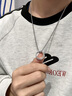 銘揚飾?！疽豢顑纱鳌?25純銀回紋圓環(huán)項鏈男士戒指吊墜潮流復古簡(jiǎn)約配飾 純銀吊墜+鋼鏈60cm（送黑繩） 曬單實(shí)拍圖
