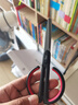飛茲(fizz)特氟龍材質(zhì)防粘防水不銹鋼弧形省力剪刀自帶刻度安全圓頭辦公居家拆快遞剪紙紅色FZ212003 曬單實(shí)拍圖