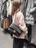 正品名牌包包女2025新款潮時尚真皮單肩斜跨cf小香風菱格鏈條女包 金色大號 曬單實拍圖