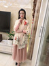 范詩奧紗巾送媽媽禮物絲巾女春秋冬季新款韓版印花長款時(shí)尚披肩圍巾禮盒 裸粉【牡丹】 曬單實(shí)拍圖