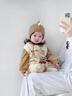 迪士尼（Disney）超萌網紅嬰兒服寶寶早秋衛(wèi)衣連體衣男寶2024新小月齡外穿服 漢堡 漢堡拼袖 90cm 曬單實拍圖