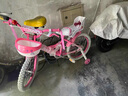 永久兒童自行車高碳鋼車架帶輔助輪2-6-10歲女童單車女孩公主款腳踏車 【白胎】公主粉+后座款 16寸【適合身高105-125cm】 曬單實拍圖