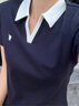 POLOWALK短袖POLO衫女式2025夏季新品顯瘦復(fù)古經(jīng)典小眾時(shí)尚百搭 藏青 2XL /175 曬單實(shí)拍圖