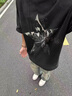 POUM臟染潑墨牛仔褲男潮牌美式高街vibe褲子設計感直筒彎刀微喇褲子 SY-K7071藍色 XL 曬單實拍圖