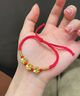 中國黃金（CHINA GOLD）黃金手繩女款足金幸運四葉草手鏈編織新年生日禮物送女友老婆 足金幸運四葉草手繩  約1.4g【品牌禮盒】 曬單實(shí)拍圖