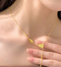 LIU GUI FU JEWELRY葫蘆黃金項鏈女生足金套鏈碎冰冰掛墜馬年生日禮物送女朋友老婆 足金葫蘆套鏈 3.29克 曬單實(shí)拍圖