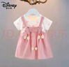 迪士尼（Disney）夏款連衣裙女童假兩件薄款韓版女寶寶夏天女孩裙子?jì)胗變合募疽路?波點(diǎn)蝴蝶 粉色 80cm 曬單實(shí)拍圖
