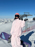 NOWINSNOWnis新款黑白色滑雪服套裝連帽上衣輕量化時(shí)尚寬松防水滑雪服 粉色套裝 S 建議身高（160-165） 曬單實(shí)拍圖