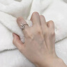DAWO蝴蝶S925純銀戒指女氣質(zhì)溫柔百搭高級(jí)感開口食指戒ins風(fēng)輕奢指環(huán) 白金色 曬單實(shí)拍圖