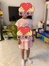 巴帝巴帝夏季嬰幼兒女童寶寶套裝短袖t恤短裙子套裝 粉色 冰塊企鵝 130 曬單實(shí)拍圖